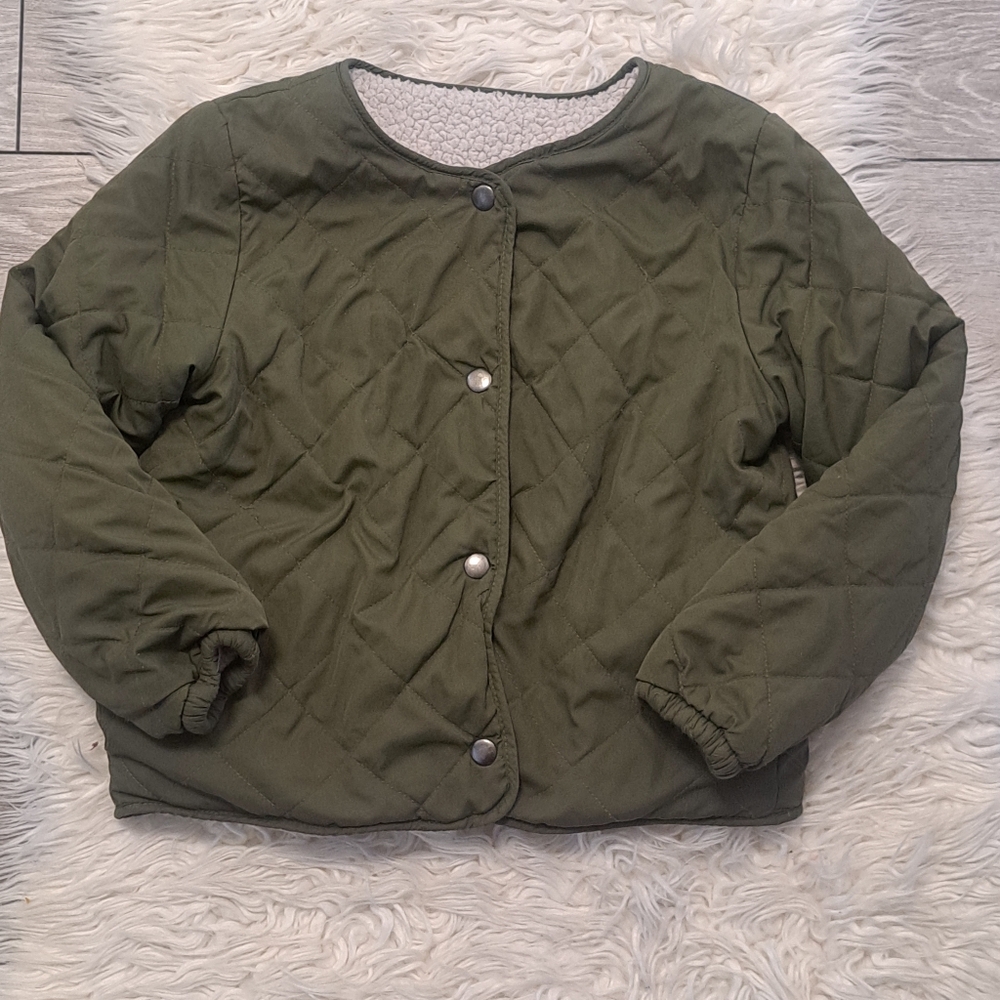 EUC Old Navy Olive Green Quilted Girl's Jacket